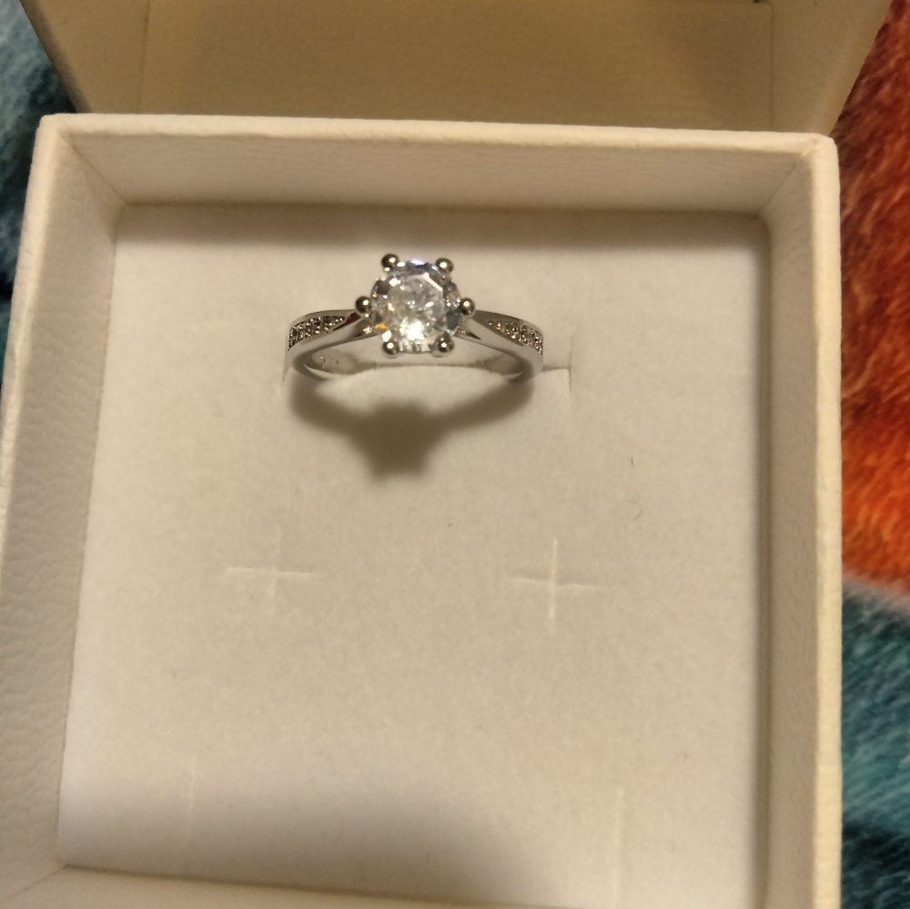 White Topaz Engagement Ring